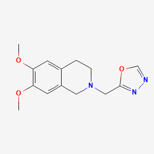 molecular formula C14H17N3O3 B12239997 6,7-Dimethoxy-2-[(1,3,4-oxadiazol-2-yl)methyl]-1,2,3,4-tetrahydroisoquinoline 