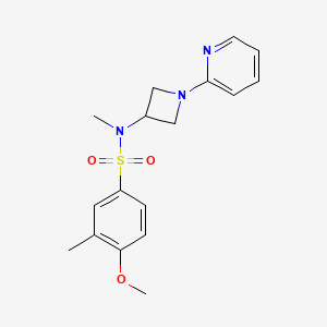 molecular formula C17H21N3O3S B12240004 4-methoxy-N,3-dimethyl-N-[1-(pyridin-2-yl)azetidin-3-yl]benzene-1-sulfonamide 