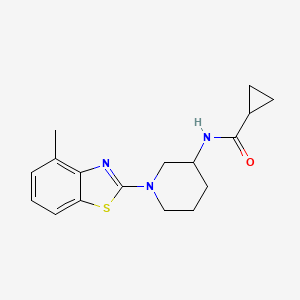 molecular formula C17H21N3OS B12240019 N-[1-(4-methyl-1,3-benzothiazol-2-yl)piperidin-3-yl]cyclopropanecarboxamide 