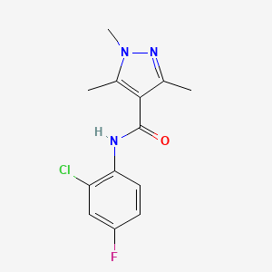 N-(2-chloro-4-fluorophenyl)-1,3,5-trimethyl-1H-pyrazole-4-carboxamide