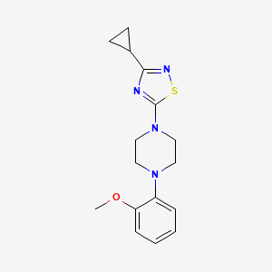 molecular formula C16H20N4OS B12240074 1-(3-Cyclopropyl-1,2,4-thiadiazol-5-yl)-4-(2-methoxyphenyl)piperazine 