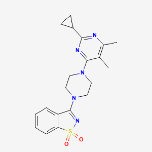 3-[4-(2-Cyclopropyl-5,6-dimethylpyrimidin-4-yl)piperazin-1-yl]-1,2-benzothiazole 1,1-dioxide