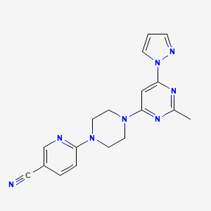 6-{4-[2-methyl-6-(1H-pyrazol-1-yl)pyrimidin-4-yl]piperazin-1-yl}pyridine-3-carbonitrile