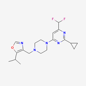 2-Cyclopropyl-4-(difluoromethyl)-6-(4-{[5-(propan-2-yl)-1,3-oxazol-4-yl]methyl}piperazin-1-yl)pyrimidine