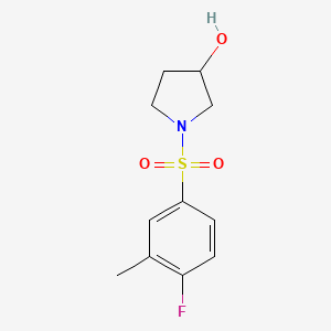 molecular formula C11H14FNO3S B12240124 1-(4-Fluoro-3-methylbenzenesulfonyl)pyrrolidin-3-ol 