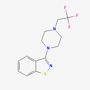 molecular formula C13H14F3N3S B12240183 3-[4-(2,2,2-Trifluoroethyl)piperazin-1-yl]-1,2-benzothiazole 