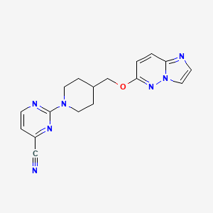 2-[4-({Imidazo[1,2-b]pyridazin-6-yloxy}methyl)piperidin-1-yl]pyrimidine-4-carbonitrile