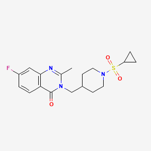 3-{[1-(Cyclopropanesulfonyl)piperidin-4-yl]methyl}-7-fluoro-2-methyl-3,4-dihydroquinazolin-4-one