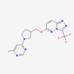 4-Methyl-6-[3-({[3-(trifluoromethyl)-[1,2,4]triazolo[4,3-b]pyridazin-6-yl]oxy}methyl)pyrrolidin-1-yl]pyrimidine