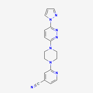 2-{4-[6-(1H-pyrazol-1-yl)pyridazin-3-yl]piperazin-1-yl}pyridine-4-carbonitrile