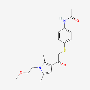 molecular formula C19H24N2O3S B1224032 N-[4-[[2-[1-(2-methoxyethyl)-2,5-dimethyl-3-pyrrolyl]-2-oxoethyl]thio]phenyl]acetamide 