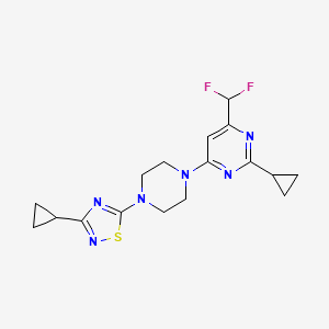 2-Cyclopropyl-4-[4-(3-cyclopropyl-1,2,4-thiadiazol-5-yl)piperazin-1-yl]-6-(difluoromethyl)pyrimidine