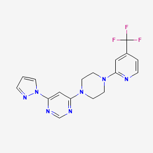 4-(1H-pyrazol-1-yl)-6-{4-[4-(trifluoromethyl)pyridin-2-yl]piperazin-1-yl}pyrimidine