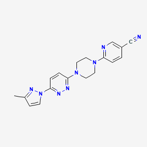 6-{4-[6-(3-methyl-1H-pyrazol-1-yl)pyridazin-3-yl]piperazin-1-yl}pyridine-3-carbonitrile