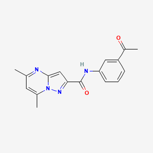 molecular formula C17H16N4O2 B1224037 N-(3-acetylphenyl)-5,7-dimethyl-2-pyrazolo[1,5-a]pyrimidinecarboxamide 