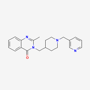 molecular formula C21H24N4O B12240385 2-Methyl-3-({1-[(pyridin-3-yl)methyl]piperidin-4-yl}methyl)-3,4-dihydroquinazolin-4-one 