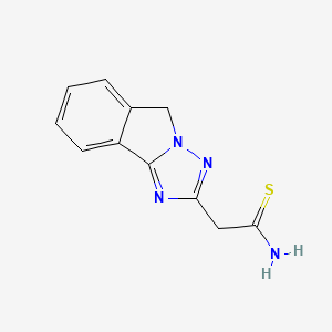 molecular formula C11H10N4S B1224039 2-(5H-[1,2,4]triazolo[5,1-a]isoindol-2-yl)ethanethioamide 