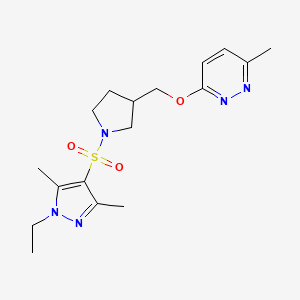 3-({1-[(1-ethyl-3,5-dimethyl-1H-pyrazol-4-yl)sulfonyl]pyrrolidin-3-yl}methoxy)-6-methylpyridazine