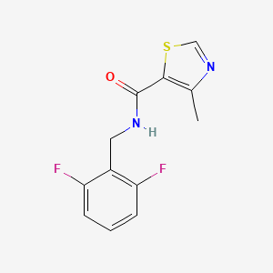 molecular formula C12H10F2N2OS B12240422 N-[(2,6-difluorophenyl)methyl]-4-methyl-1,3-thiazole-5-carboxamide 