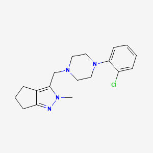 1-(2-chlorophenyl)-4-({2-methyl-2H,4H,5H,6H-cyclopenta[c]pyrazol-3-yl}methyl)piperazine