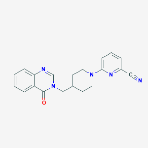 6-{4-[(4-Oxo-3,4-dihydroquinazolin-3-yl)methyl]piperidin-1-yl}pyridine-2-carbonitrile