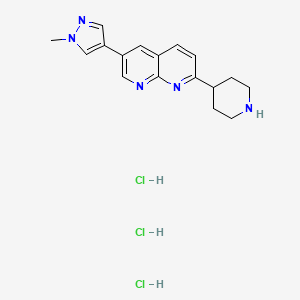 6-(1-methyl-1H-pyrazol-4-yl)-2-(piperidin-4-yl)-1,8-naphthyridine trihydrochloride