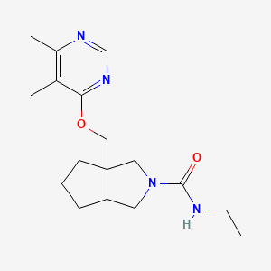 molecular formula C17H26N4O2 B12240518 3a-{[(5,6-dimethylpyrimidin-4-yl)oxy]methyl}-N-ethyl-octahydrocyclopenta[c]pyrrole-2-carboxamide 