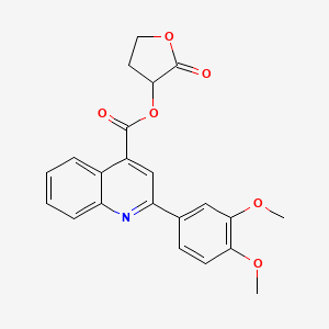molecular formula C22H19NO6 B1224057 2-(3,4-二甲氧基苯基)-4-喹啉甲酸 (2-氧代-3-氧代乙基) 酯 