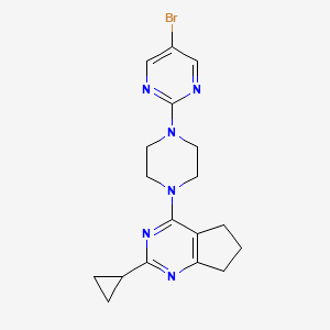 5-bromo-2-(4-{2-cyclopropyl-5H,6H,7H-cyclopenta[d]pyrimidin-4-yl}piperazin-1-yl)pyrimidine