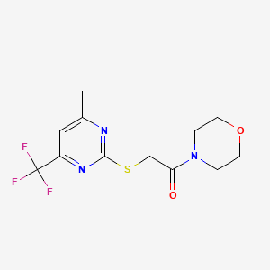 2-{[4-Methyl-6-(trifluoromethyl)pyrimidin-2-yl]sulfanyl}-1-(morpholin-4-yl)ethanone