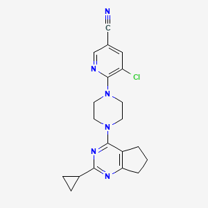 5-chloro-6-(4-{2-cyclopropyl-5H,6H,7H-cyclopenta[d]pyrimidin-4-yl}piperazin-1-yl)pyridine-3-carbonitrile