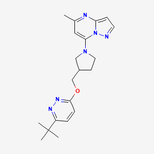 3-Tert-butyl-6-[(1-{5-methylpyrazolo[1,5-a]pyrimidin-7-yl}pyrrolidin-3-yl)methoxy]pyridazine