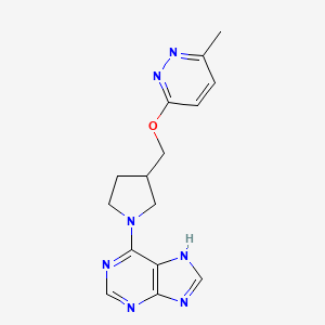 6-(3-{[(6-methylpyridazin-3-yl)oxy]methyl}pyrrolidin-1-yl)-9H-purine