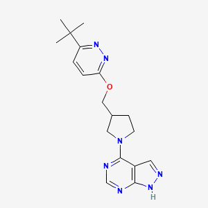 3-tert-butyl-6-[(1-{1H-pyrazolo[3,4-d]pyrimidin-4-yl}pyrrolidin-3-yl)methoxy]pyridazine