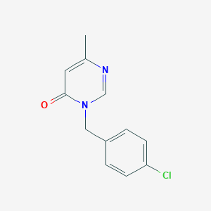 molecular formula C12H11ClN2O B12240687 3-[(4-Chlorophenyl)methyl]-6-methyl-3,4-dihydropyrimidin-4-one 