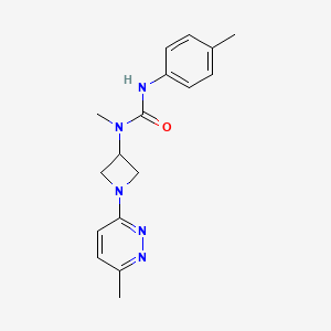 molecular formula C17H21N5O B12240691 3-Methyl-1-(4-methylphenyl)-3-[1-(6-methylpyridazin-3-yl)azetidin-3-yl]urea 