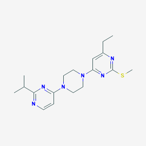 4-Ethyl-2-(methylsulfanyl)-6-{4-[2-(propan-2-yl)pyrimidin-4-yl]piperazin-1-yl}pyrimidine