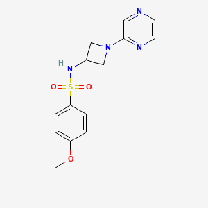 molecular formula C15H18N4O3S B12240708 4-ethoxy-N-[1-(pyrazin-2-yl)azetidin-3-yl]benzene-1-sulfonamide 