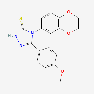 molecular formula C17H15N3O3S B1224071 4-(2,3-dihydro-1,4-benzodioxin-6-yl)-3-(4-methoxyphenyl)-1H-1,2,4-triazole-5-thione 