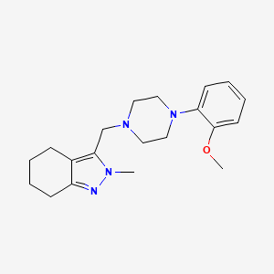 molecular formula C20H28N4O B12240753 3-{[4-(2-methoxyphenyl)piperazin-1-yl]methyl}-2-methyl-4,5,6,7-tetrahydro-2H-indazole 