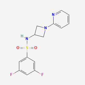 3,5-difluoro-N-[1-(pyridin-2-yl)azetidin-3-yl]benzene-1-sulfonamide