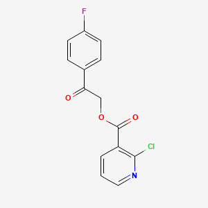 molecular formula C14H9ClFNO3 B1224079 2-Chloro-3-pyridinecarboxylic acid [2-(4-fluorophenyl)-2-oxoethyl] ester 