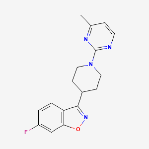 molecular formula C17H17FN4O B12240828 6-Fluoro-3-[1-(4-methylpyrimidin-2-yl)piperidin-4-yl]-1,2-benzoxazole 