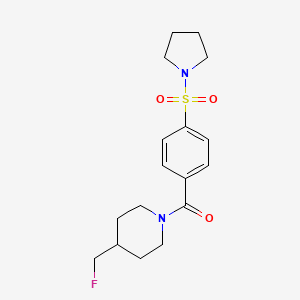 molecular formula C17H23FN2O3S B12240840 4-(Fluoromethyl)-1-[4-(pyrrolidine-1-sulfonyl)benzoyl]piperidine 