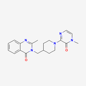 2-Methyl-3-{[1-(4-methyl-3-oxo-3,4-dihydropyrazin-2-yl)piperidin-4-yl]methyl}-3,4-dihydroquinazolin-4-one