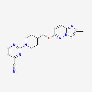 2-{4-[({2-Methylimidazo[1,2-b]pyridazin-6-yl}oxy)methyl]piperidin-1-yl}pyrimidine-4-carbonitrile