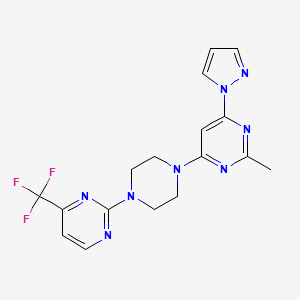 2-methyl-4-(1H-pyrazol-1-yl)-6-{4-[4-(trifluoromethyl)pyrimidin-2-yl]piperazin-1-yl}pyrimidine