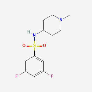 molecular formula C12H16F2N2O2S B12240877 3,5-difluoro-N-(1-methylpiperidin-4-yl)benzene-1-sulfonamide 