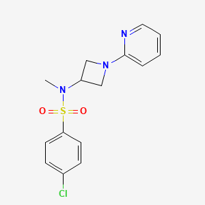 4-chloro-N-methyl-N-[1-(pyridin-2-yl)azetidin-3-yl]benzene-1-sulfonamide