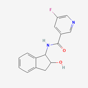 5-fluoro-N-(2-hydroxy-2,3-dihydro-1H-inden-1-yl)pyridine-3-carboxamide